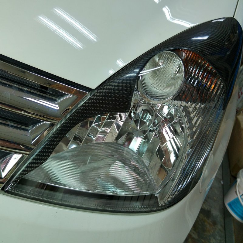Livina Carbon Fiber Car Styling  Headlight Eyebrows Cover Trim Sticker for Nissan 2007-2010