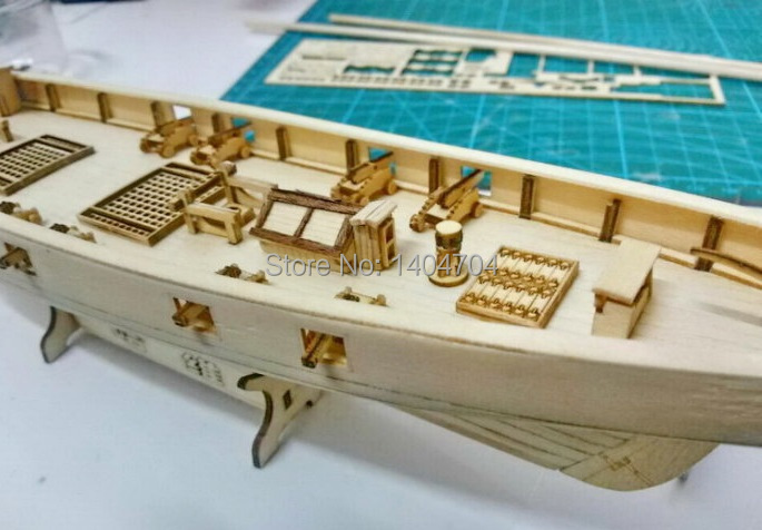 Laser cut Wooden sailboat model kit: The Harvey 1847 western Sail boat 