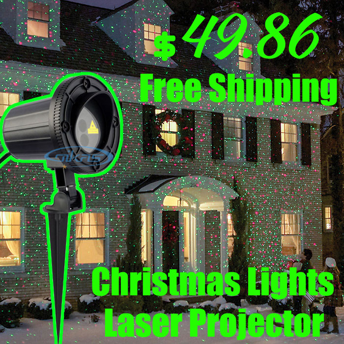 Фотография Outdoor Christmas Laser Lights Projector IP65 Waterproof Green Red Static Twinkle With Remote Holiday Light  Show Projector
