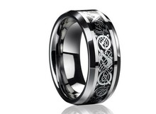 Free Shipping Dragon Tungsten Carbide Ring Mens Jewelry Wedding Band Silver New size 7/8/9/10/11/12