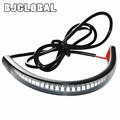 New Universal Flexible LED Motorcycle Brake Lights Turn Signal Light Strip 48 Leds License Plate Light