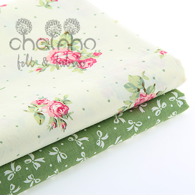 Cotton Fabric For Sewing Material For Patchwork For handmade hometextile tissue Shades of green and red