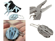 N629 2015 HOT SALE Foldaway Keychain Pocket Multi Function Tools Set Mini Pliers Knife Screwdriver