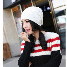 autumn and winter S striped knitted cap Wave pattern level female hat 1pcs(China (Mainland))