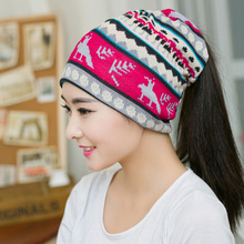 New Arrival Cute Deer style Women Beanies Knitted Winter Hats 2 Colors Hip-hop Flower Skullies Spring Cap Winter Gorro