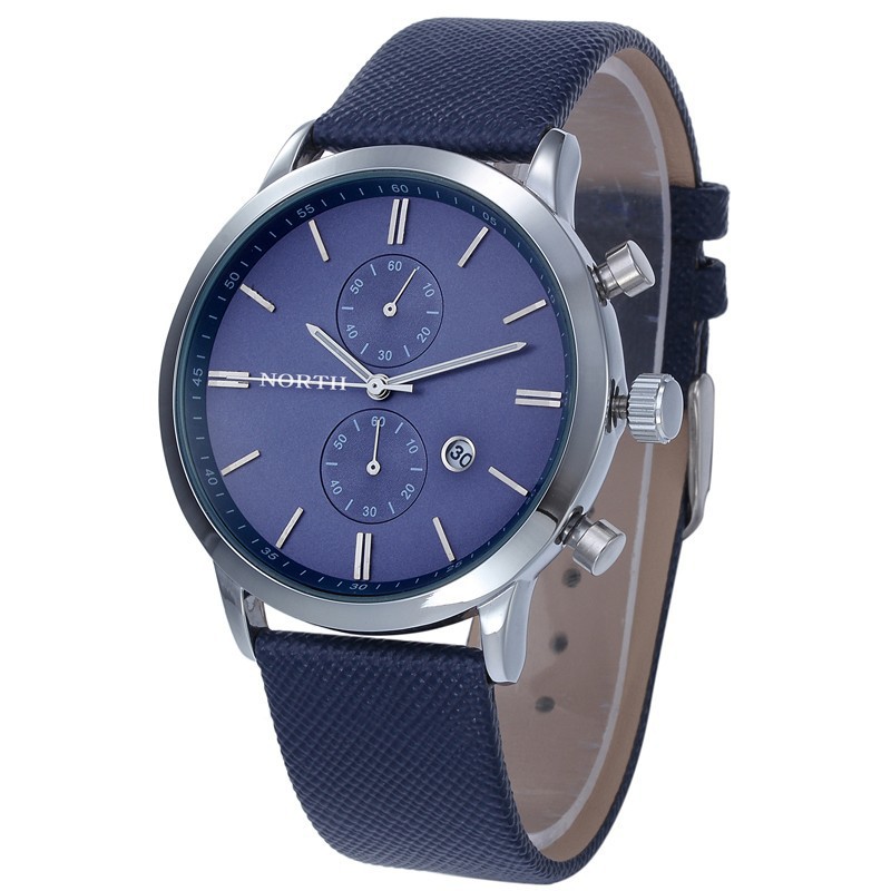 New Fashion Brand NORTH Watch men Sports Quartz Watches Men s Slim Case Date Display Strap