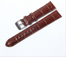 1PC 20mm Genuine Leather Strap Steel Buckle Wrist Watch Band Soft
