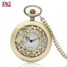 fashion quartz pocket watch woman alice in wonderland rabbit cat women vintage etro bronze color arabic