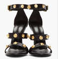 Ankle Strap Women Sandals Thin High Heels Sequined Decoration Buckle Strap Open Toe Black Sexy Summer