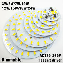 No need driver 3W 5W 7W 9W 12W 15W 18W 24W integrated IC driver panel, 5730 SMD lamp plate can connect AC220V directly