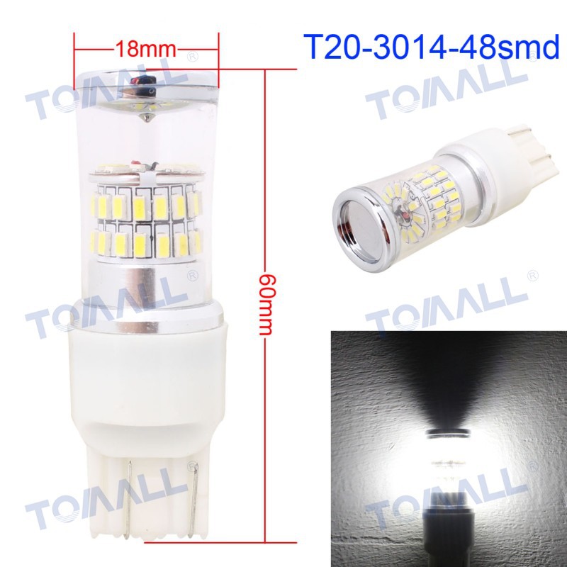 Tomall T20 W21 / 5  7443 / 1157 P21 / 5  BAY15D 4.8      /    480lm 48-3014SMD ( 12  )  