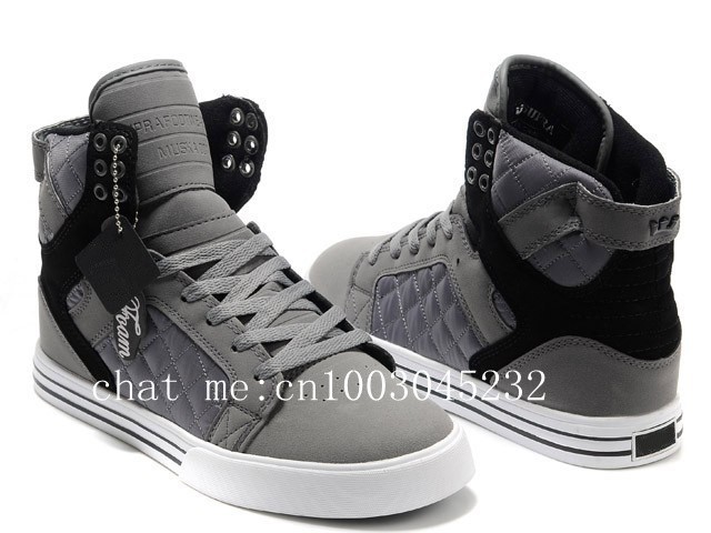 Justin Bieber Sup Chad Muska Skytop Gray Black Suede Winter High Top Velcro Skate Shoes_2