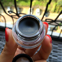 Fashion Cosmetic Waterproof Eye Liner pencil make up black liquid Eyeliner Shadow Gel Makeup Brush Black