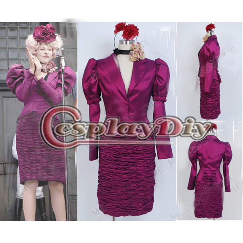 Custom Made Effie Trinket Purple Dress Costume Uniform Suit From The Hunger Games Adult Women's Halloween Cosplay Costume