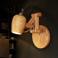 European Modern Stairs Aisle Restaurant Wood Wall Lamp Creative Balcony Bar Study Wooden Wall Light Free