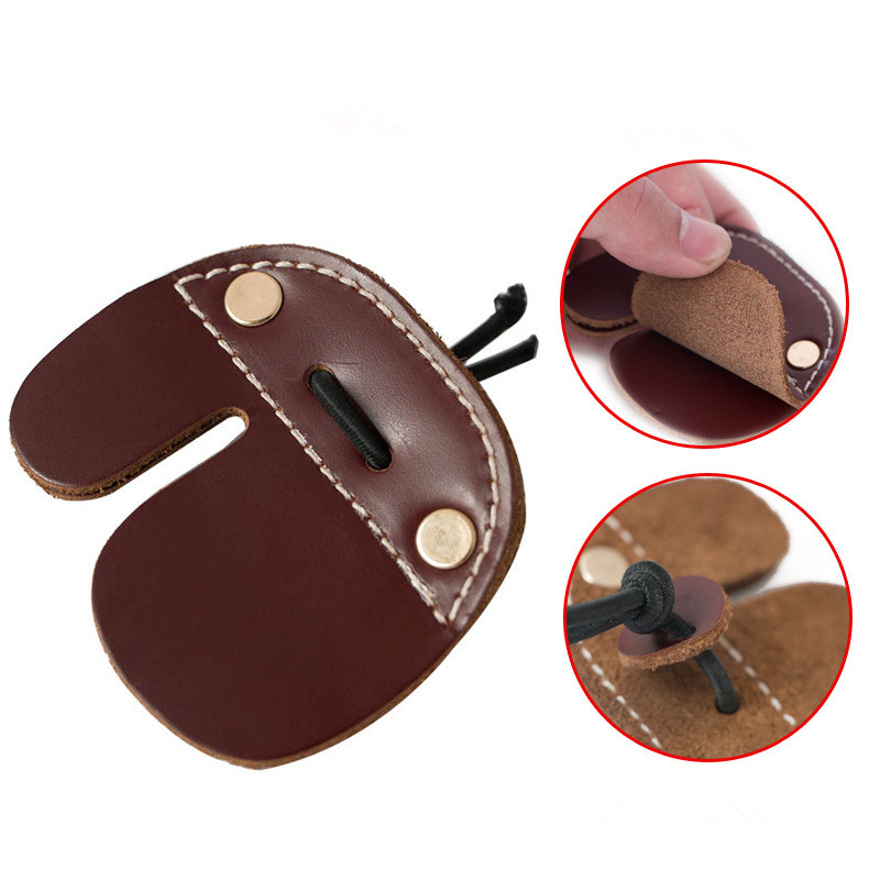 1pc New Hot Cow Leather Protective Two Finger Guard Gear Archery Hunting Shooting arrow Bow Gloves