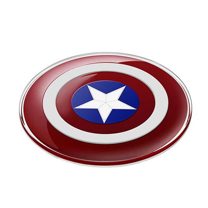 Avengers Captain America Shield Chargi QI Wireless Charger For Samsung Galaxy S6 S5 S4 Note iPhone5
