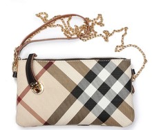 US Fast Delivery England Fashion Style Clutch desigual Plaid bag Women Genuine leather Handles wallet Handbag