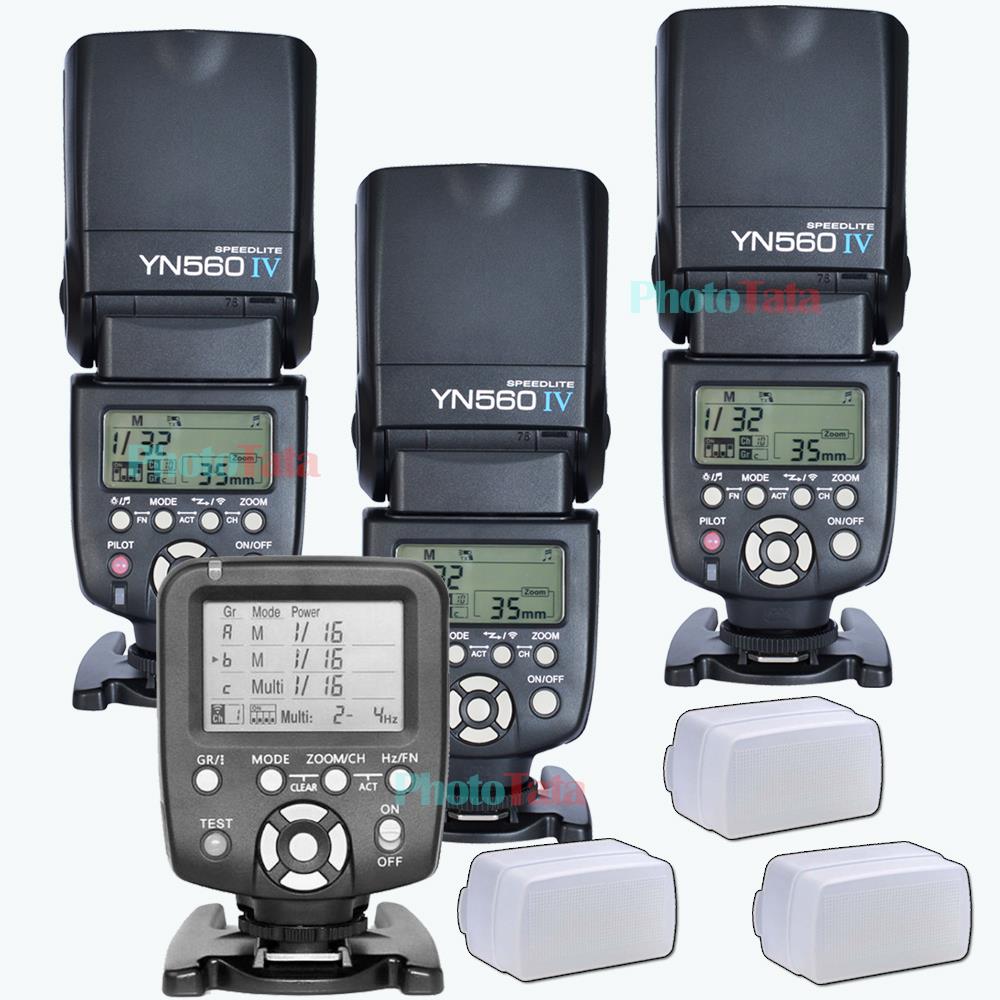 3x YONGNUO YN560 IV Master Radio  Flash Speedlite + YN560-TX Wireless Flash Controller for Nikon DSLR Cameras
