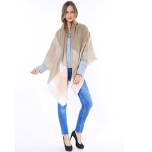 2015 New Fashion High Quality British Style Square Oversize Tartan Autumn Shawl Women Desigual Scarf Winter With Tassel 145*145