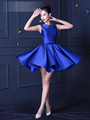 Lace Appliques O Neck Royal Blue Cocktail Dresses New Arrival Mini A line Formal Party Dress