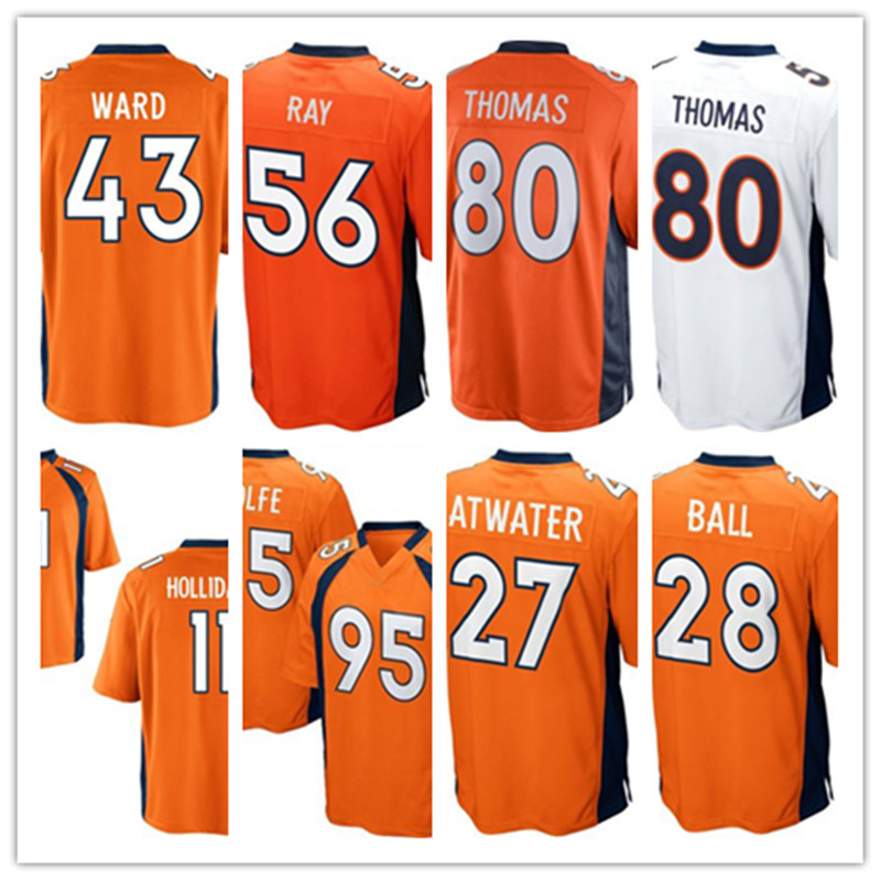 mens denver broncos derek wolfe nike orange game jersey  