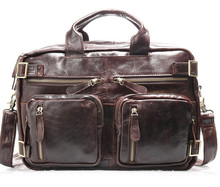 100 Cow Genuine Leather Men Briefcase Business Handbag Shoulder Tote Bags For Laptop Computer Casual Travel