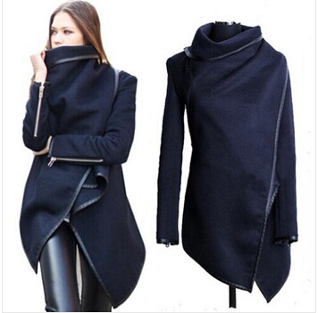 wholesale 2015 Black newly listed Autumn Spring Coat Womens Overcoat Temperament Slim Trench Desigual women Wool