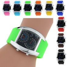 Innovadora hombres deportes RPM Turbo Flash LED medidor de velocidad del coche Dial Digital resistente al agua reloj de pulsera
