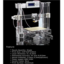 2015 New Big Acrylic Frame Reprap Prusa I3 DIY 3D Printer 3 D impressora KIT Machine with 2rolls filament LCD Screen 8G SD Card