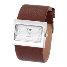 2015 Fashion Casual Retganle Steel Dial Watch Women Men Sports Watches Leather Strap Quartz Wriswatches 
