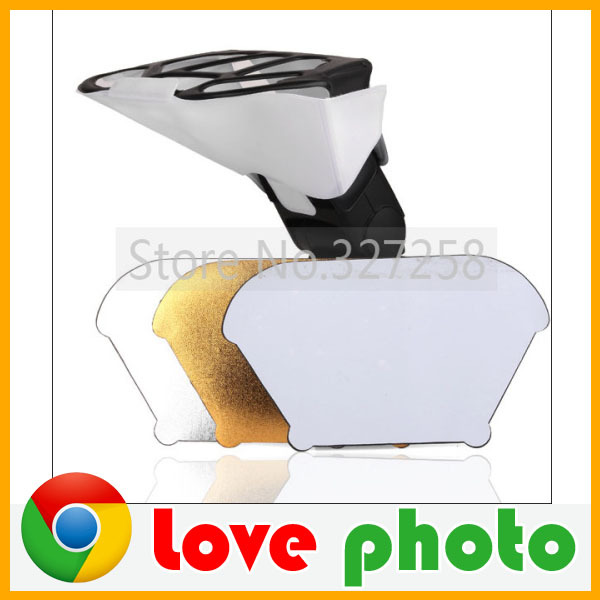 Flash Bounce Reflector Card Diffuser With 3 Colour Reflector for Canon Nikon Yongnuo Metz Nissin Flash Speedlite