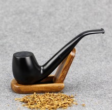 New 14.5cm Ebony Wood Smoking Pipe Genuine Wood Smoking Pipe 9mm Filter Black Briar