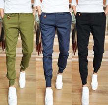 2015 Jogger Fashion Fit Mens Casual Pants New Design Business Trousers High Quality Cotton Pants Free Shipping