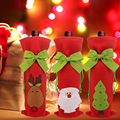 1 Pc Christmas Decor Bottle Bag Santa Claus Deer Tree Pattern Cover Red Wine Christmas Dinner