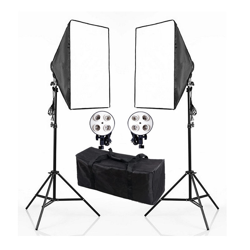 High Quality 4 Socket 50x70 Softbox Light Stand Kit Photo Studio Set In Photo Studio Accessories