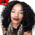 Unprocessed Silk Top Full Lace Wigs Afro Kinky Curly Brazilian Human Hair Wigs Middle Part Short