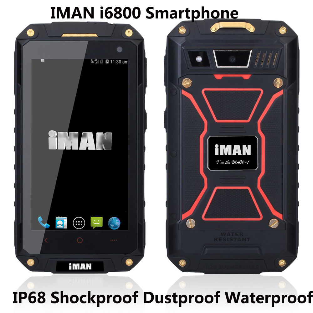 Original IMAN i6800 Smartphone 4 7 Quad Core MT6582 1 8GB IP68 Shockproof Dustproof Waterproof Cell