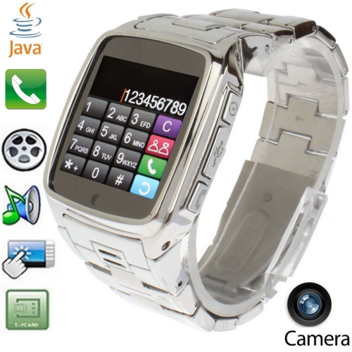 TW810 Sturdy Stainless Steel Touch Screen Watch Mobile Phone with Camera AVA Bluetooth Single SIM Quad