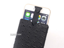 A3 EASECASE Custom-Made Leather Sleeve Holder Case for Apple iPhone 6 Plus iPhone6 Cowhide Embossed like Ostrich