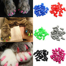 Radient 20Pcs Colorful Soft Rubber Pet Dog Cat Kitten Paw Claw Nail Caps Cover