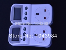 2 unids/lote UK Plug energía eléctrica medidor de ahorro consumo analizador del Monitor con Factor de potencia Display LCD