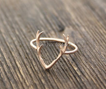 2015 Hot Selling Antler Animal Rings for Women Simple Alloy Cute Horn Midi Ring Wedding ring