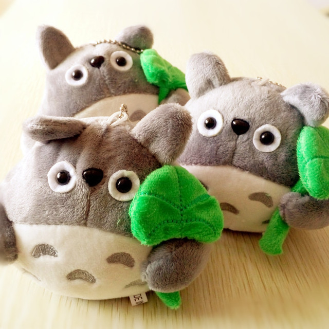 Супер каваи Plumpy 12 * 11 см прекрасный плюшевые игрушки мой сосед тоторо плюшевые игрушки прекрасная кукла тоторо с листья лотоса BL1129
