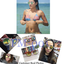 Fashion multicolour 2015 mercury Mirror glasses men sunglasses women male female coating sunglass gold round OCUL