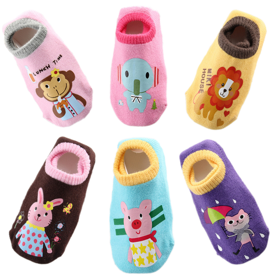 6 Pairs Baby Socks Infant Boy Girl Anti Slip Skid Short ...