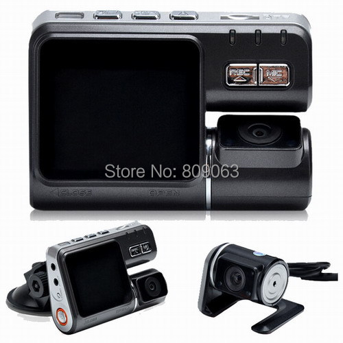 Dual Lens Car DVR I1000 Car Camcorder with External Rear View Camera H 264 120 Degree