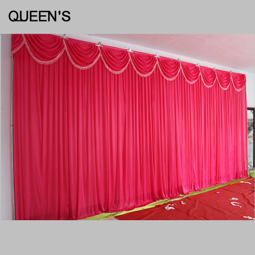 Por Pink Wedding Backdrop Lots Fashion Hot Pink Wedding Backdrop With Beatiful Swag Drape And Curtain Decoration Free Shipping