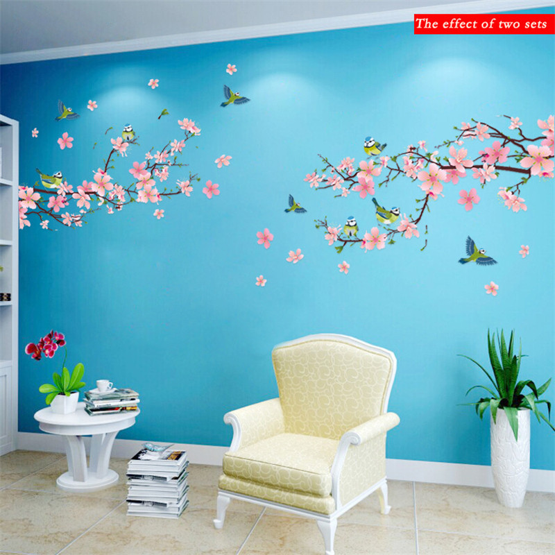 Sakura, pegatinas de pared, pegatina para dormitorio, sala de estar