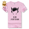 Lovely game character DVA T shirt D VA I PLAY TO WIN gamer tee shirt game